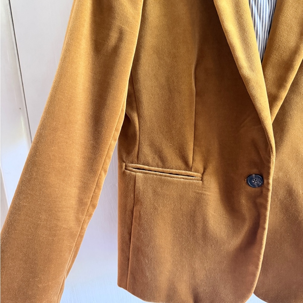 J.Crew Carmel Brown Velvet Parke Blazer Jacket size 6 small - Picture 3 of 6